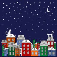 Night cute town