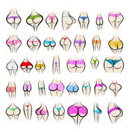 Collection of sexy female buttocks in panties N4