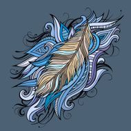 Vintage ethnic vector Feather