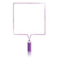 Purple Pencil Drawing Square Speech Balloon
