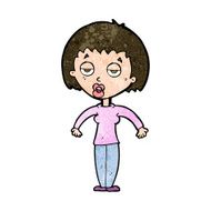 cartoon woman shrugging shoulders N739