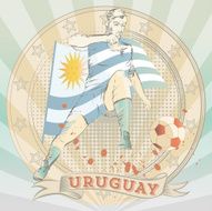 scribble of a uruguayan soccer player