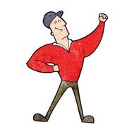 cartoon man striking heroic pose N14