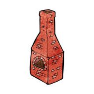 cartoon old stove chimney N14