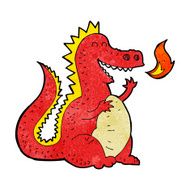 cartoon fire breathing dragon N29