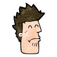 cartoon man feeling sick N14