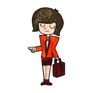 cartoon businesswoman pointing N14