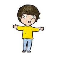 cartoon worried boy N46