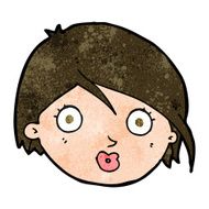 cartoon surprised female face N99