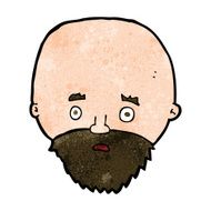 cartoon shocked man with beard N20
