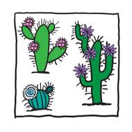Vector cactuses set