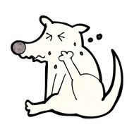 Cartoon Dog Scratching N17