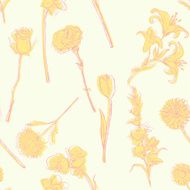 Vector Seamless Pattern of Flowers N21