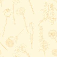 Vector Seamless Pattern of Flowers N25