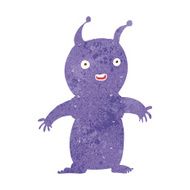 cartoon happy little alien N14