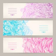 banners with wavy patterns