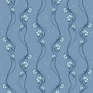 Blue Flowers Wavy Background