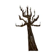 old bare tree cartoon N19