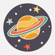Flat doodle Saturn
