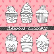 Muffin set Cupcake illustration