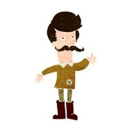 cartoon old man in poor clothes N14