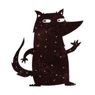cartoon wolf waving N13