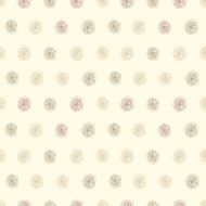 Vintage seamless background with flower polka dots