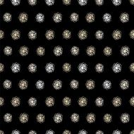 Vintage seamless background with flower polka dots N2