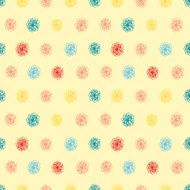 Summer seamless background with flower polka dots N3