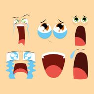 Set Of Different Cartoon Faces Isolated N4