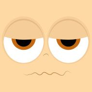 Funny Cartoon Character Face Illustration Editable N28