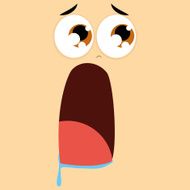 Funny Cartoon Character Face Illustration Editable N29