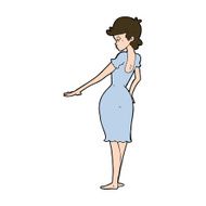cartoon pretty woman looking at nails N14