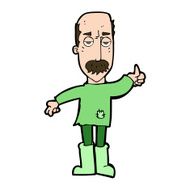 cartoon annoyed old man N99