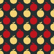 Seamless pattern with silhouettes apples