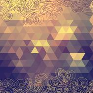 Background with triangles and waves