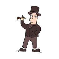 cartoon smoking gentleman N14