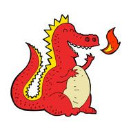 cartoon fire breathing dragon N30