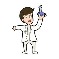 cartoon happy scientist N13