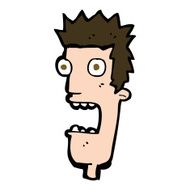cartoon shocked man&#039;s face N11