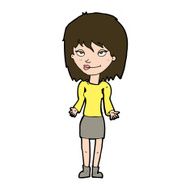 cartoon woman shrugging shoulders N740