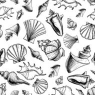 Sea shells seamless pattern N3