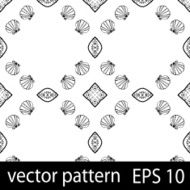 Sea shells seamless pattern N4