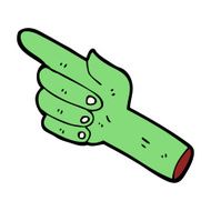 cartoon pointing zombie hand N26
