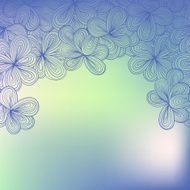 border with abstract hand-drawn floral pattern N2