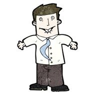 cartoon businessman shrugging shoulders N25
