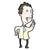cartoon man with idea N253