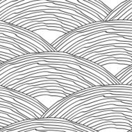 Seamless pattern with abstract doodle wavy scale texture N3