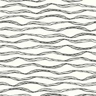 Seamless pattern with abstract doodle wavy ornament N2