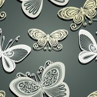Seamless Floral Pattern with Insects N7